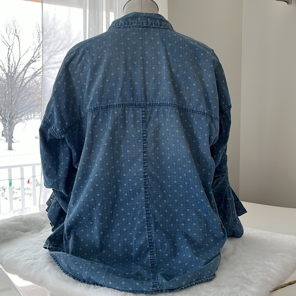GAP button down cotton print top/jacket size large - Picture 3 of 7